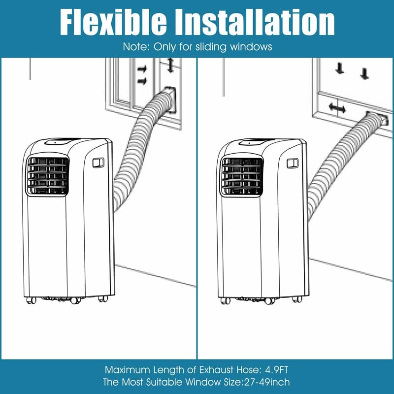 8000 BTU 3-in-1 Portable Air Conditioner with Air Cooling Fan, Dehumidifier Function, Sleep Mode, Remote Control