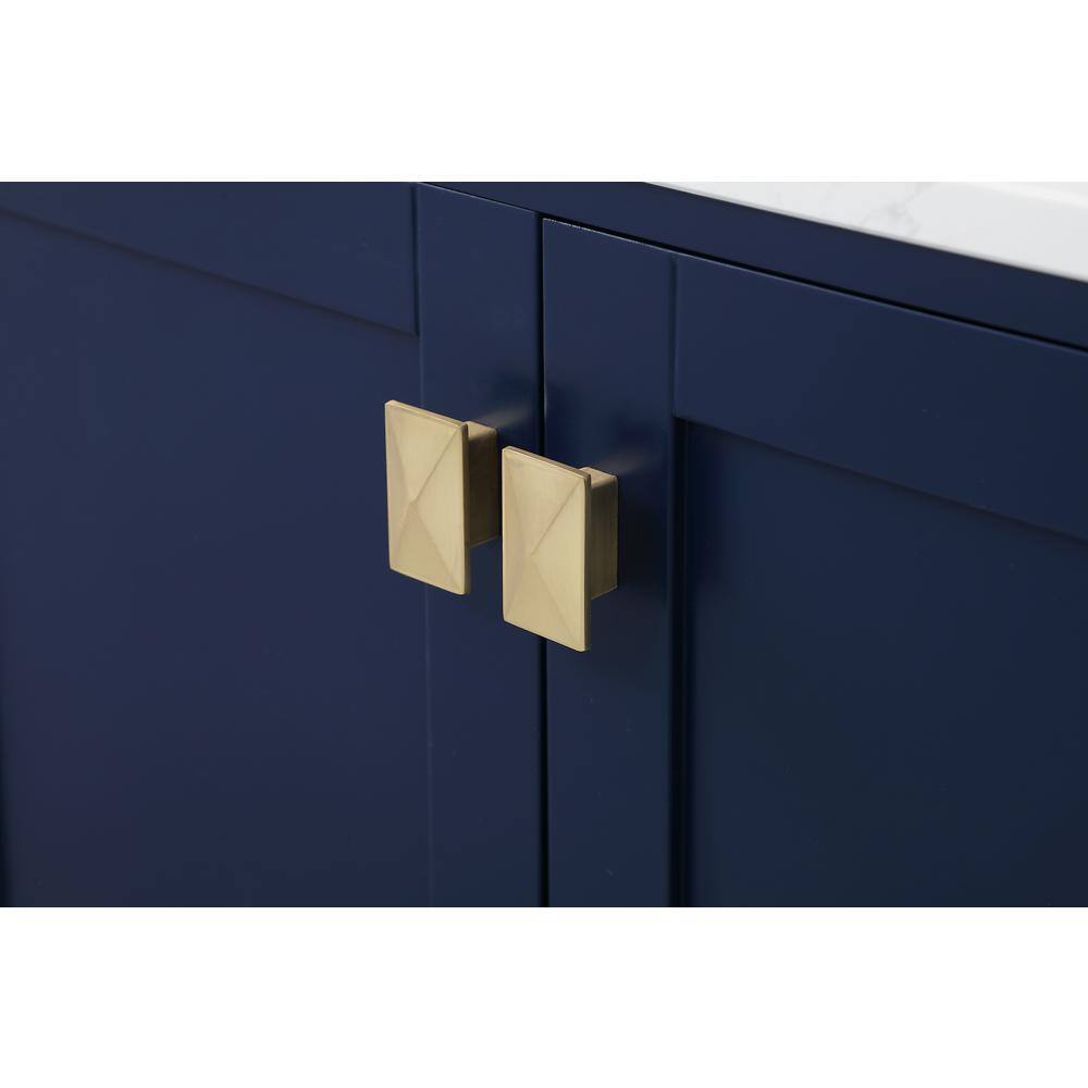 Timeless Home Erin 72 in. W x 22 in. D x 34 in. H Double Bathroom Vanity in Blue with Calacatta Quartz TH37672Blue