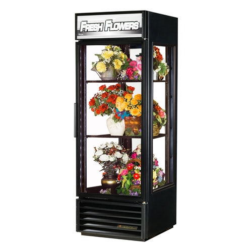 True G4SM-23FC-LD Four Sided Glass Floral Case - One Door， 23 Cu. Ft.