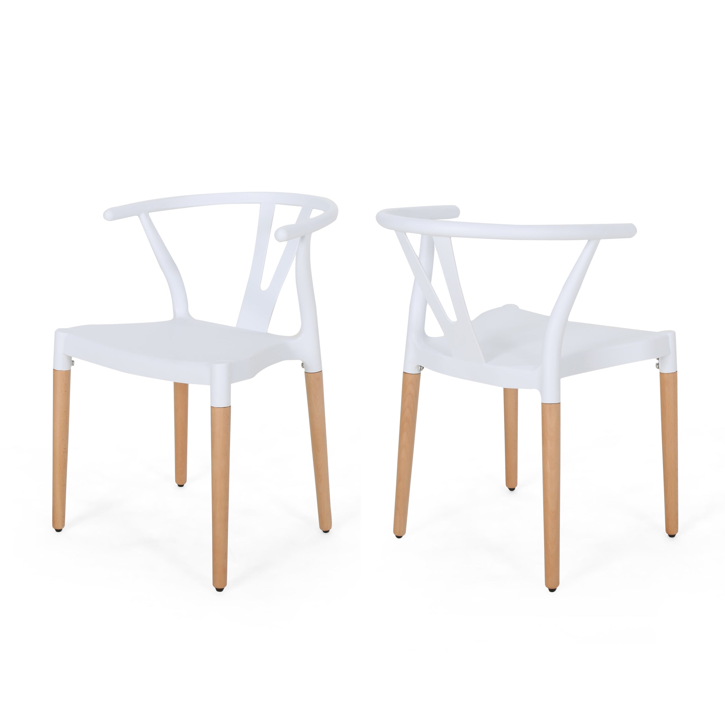 Victoria Modern Dining Chair with Beech Wood Legs (Set of 2)