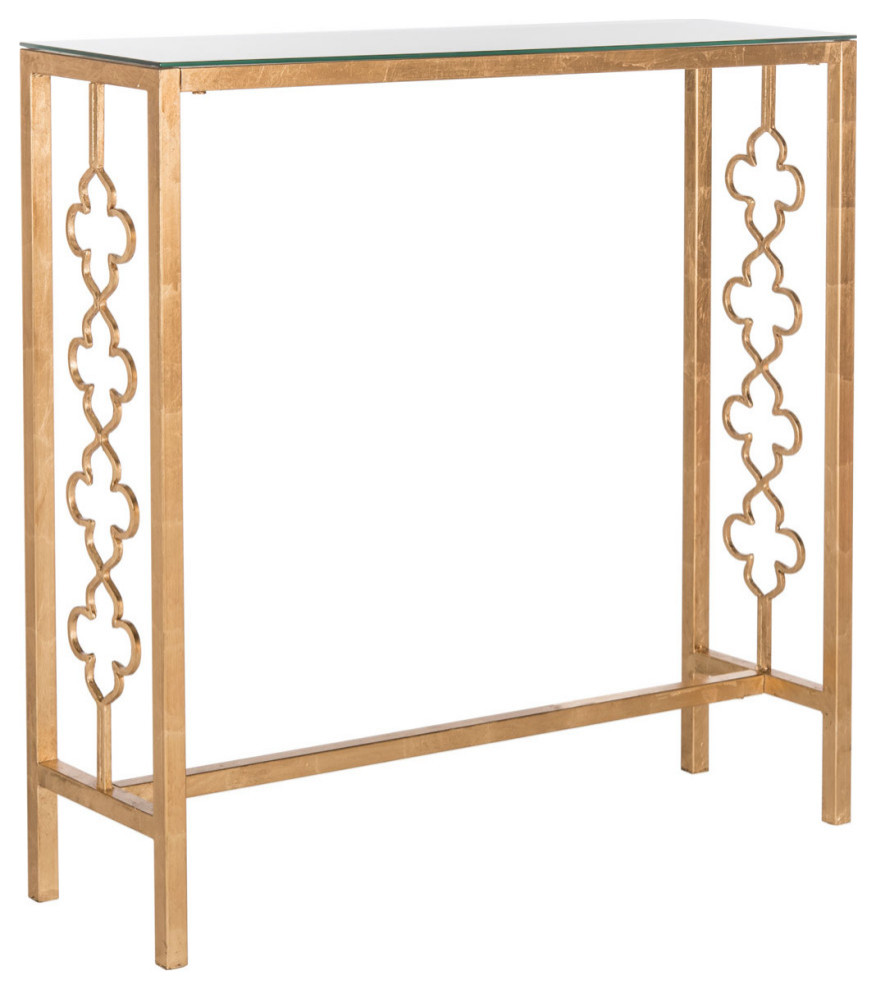 Gina Console Table Antique Gold Leaf   Mediterranean   Console Tables   by AED Luxury Home Decor  Houzz