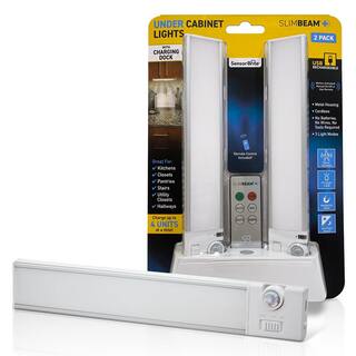 Sensor Brite LED Rechargeable Under Cabinet Night Light with Base and Remote (2-Pack) UND2CR-QP48