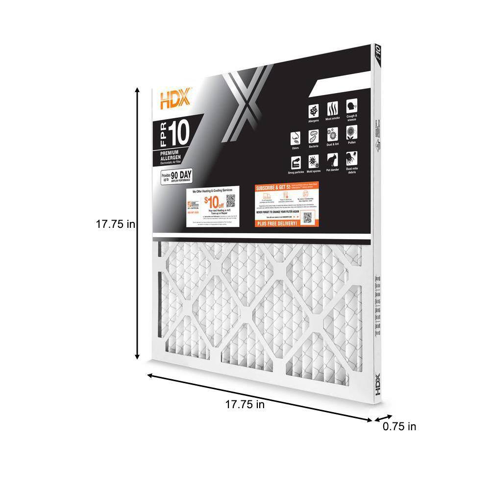 HDX 18 in. x 18 in. x 1 in. Premium Pleated Air Filter FPR 10 HDX1P10-011818