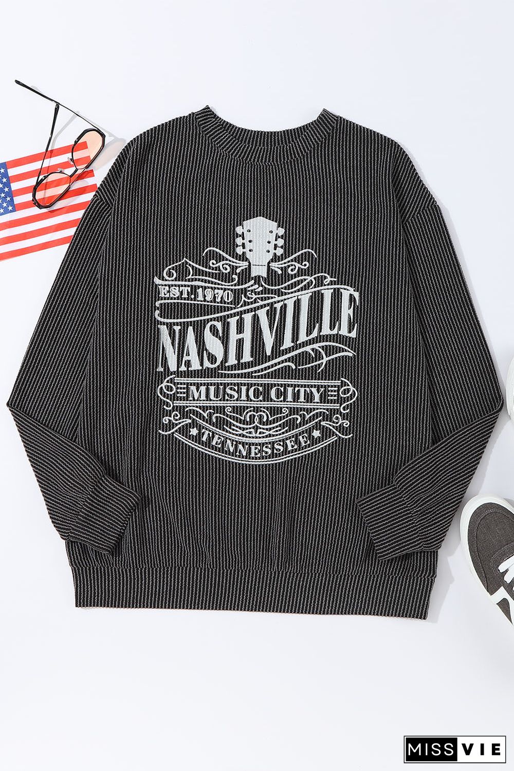 NASHVILLE MUSIC CITY Corded Graphic Sweatshirt