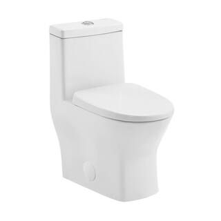 Swiss Madison Sublime II 1-Piece 0.81.28 GPF Dual Flush Compact Toilet in White Seat Included SM-1T257