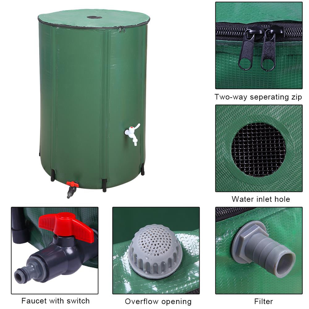 Ktaxon 100 Gallon Collapsible Rain Barrel， Portable Water Storage Tank