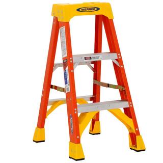 Werner 3 ft. Fiberglass Step Ladder with 300 lb. Load Capacity Type IA Duty Rating 6203