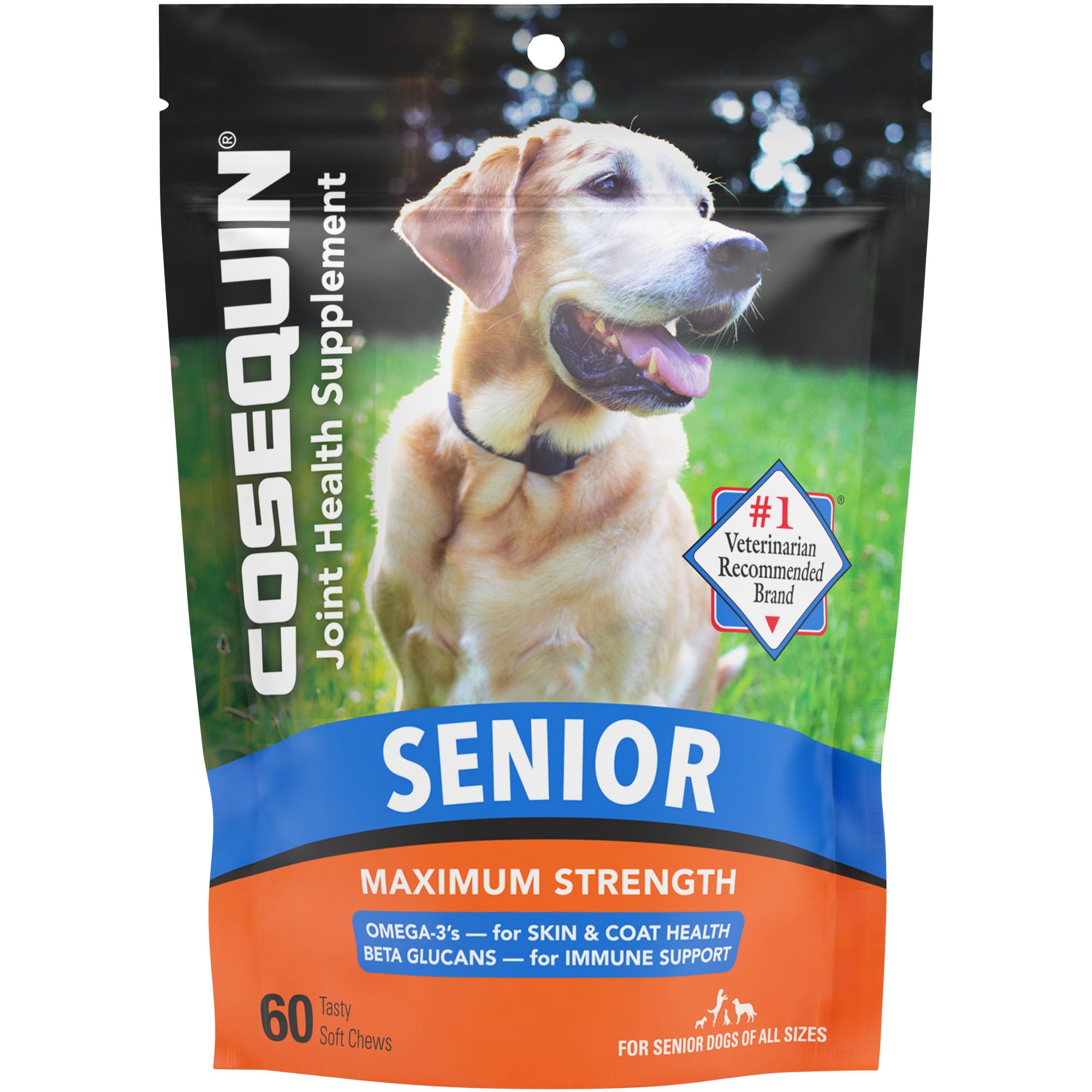 NUTRAMAX COSEQUIN Senior Max Strength Joint Health Soft Chews for Dogs， Count of 60