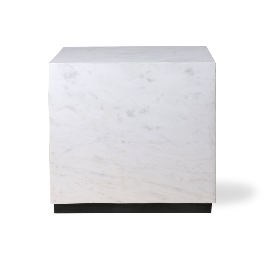 White marble block table - L