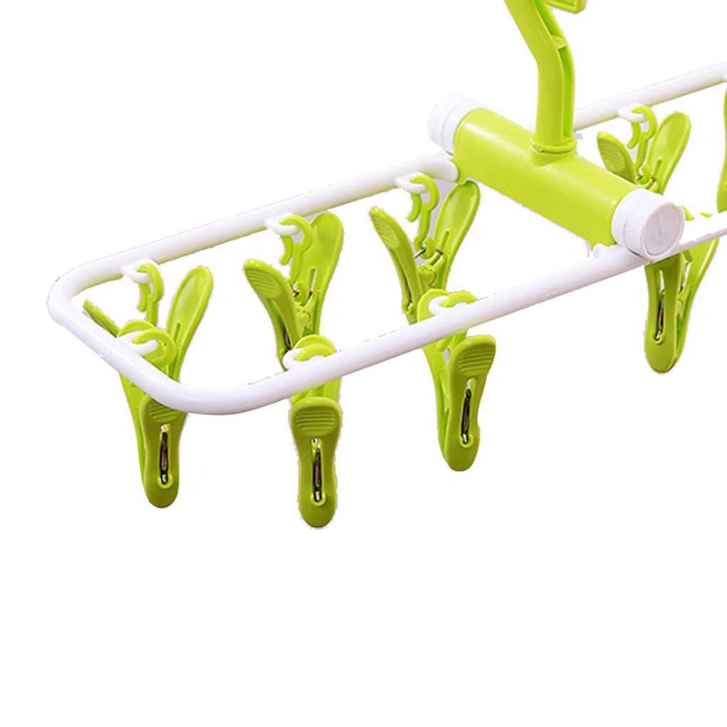 TureClos 12 Clip Folding Drying Rack Multi-functional Foldable Underwear Socks Clips Plastic Clothes Clamps Hanger