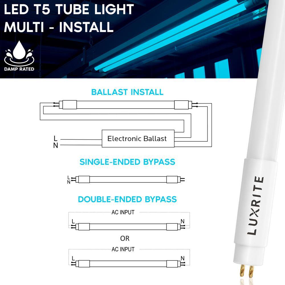 LUXRITE 24-Watt 4 ft. Linear T8 LED Tube Light Bulb 3500K Natural White Type A+B Ballast and Ballast Bypass 3000 Lumens(30-Pack) LR34157-30PK