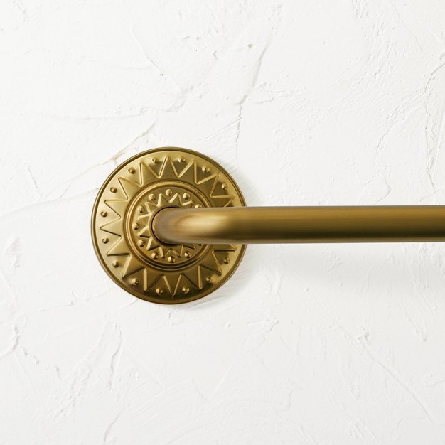 Medallion Snap Grip French Curtain Rod Brass Designed With Jungalow