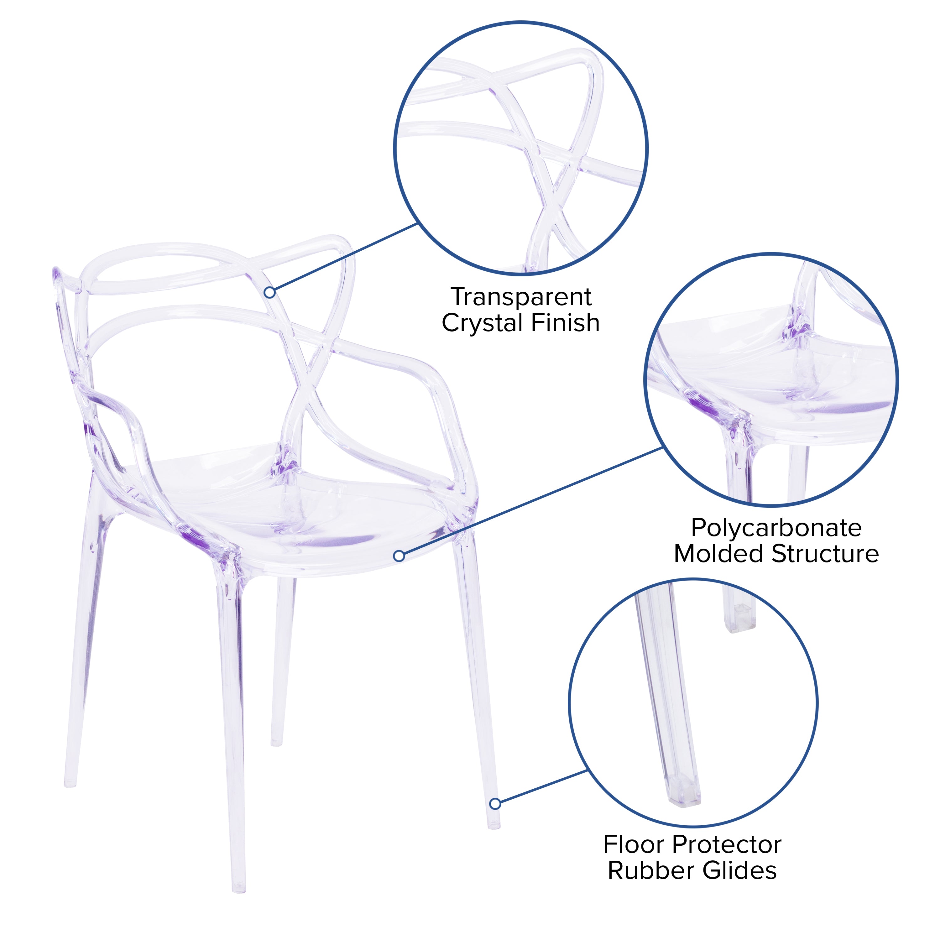 Flash Furniture 4 Pack Nesting Series Transparent Stacking Side Chair