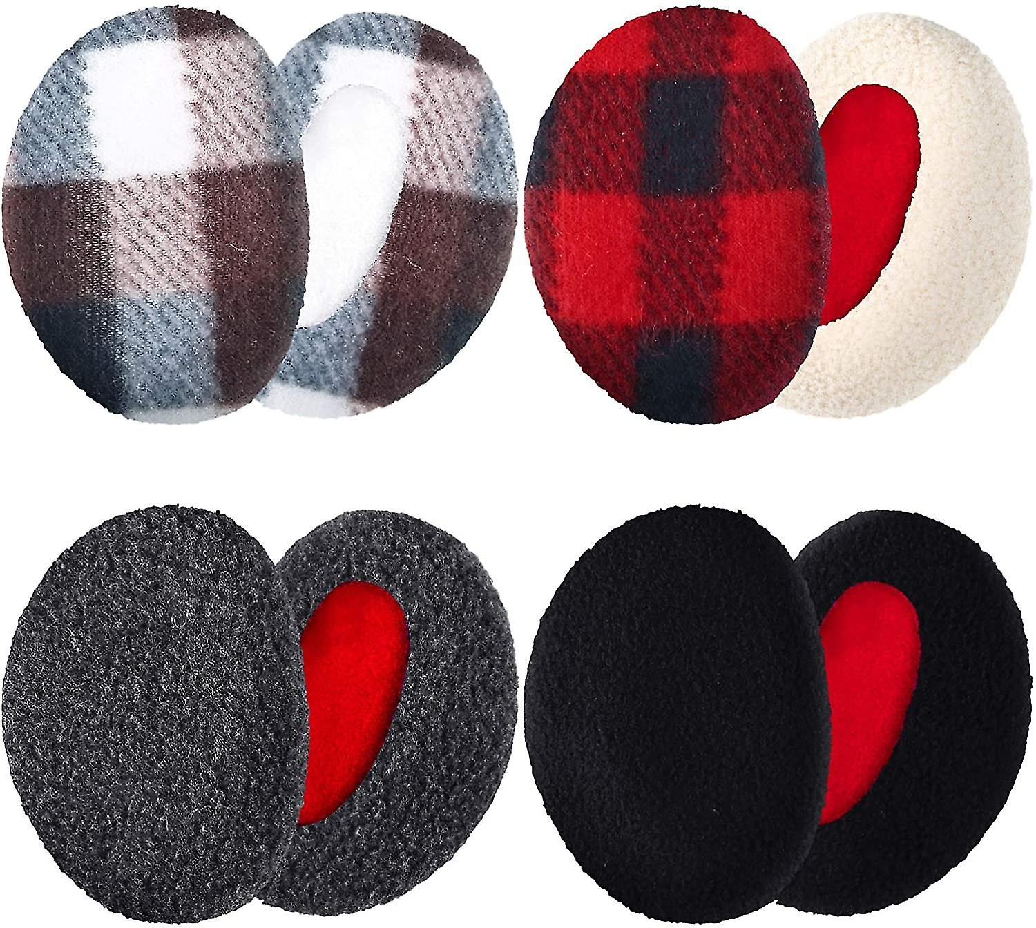 4 Pairs Bandless Ear Muffs Fleece Ear Muffs Thick Winter Ear Covers Cold Weather Ear Warmer For Women