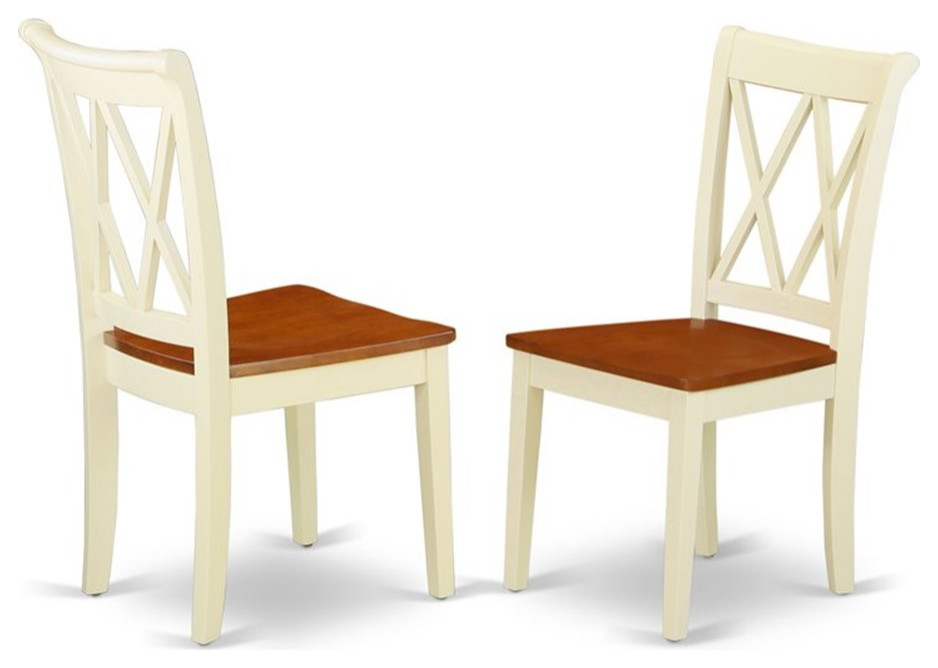 Atlin Designs 11 quotWood Dining Chairs in Cream (Set of 2)   Transitional   Dining Chairs   by Homesquare  Houzz