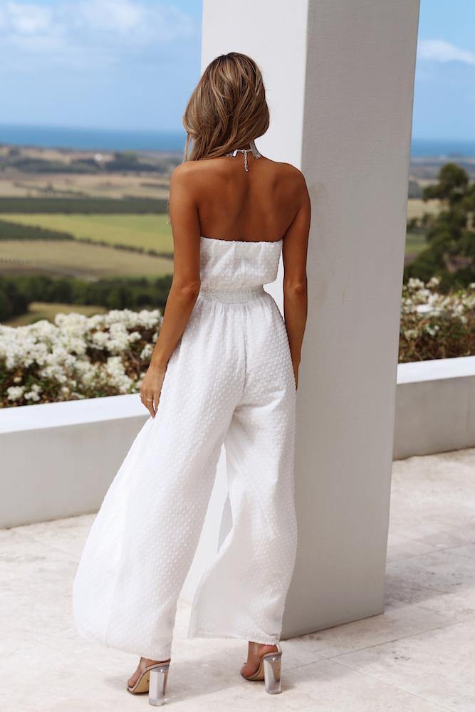 Kickstart The Weekend Jumpsuit White