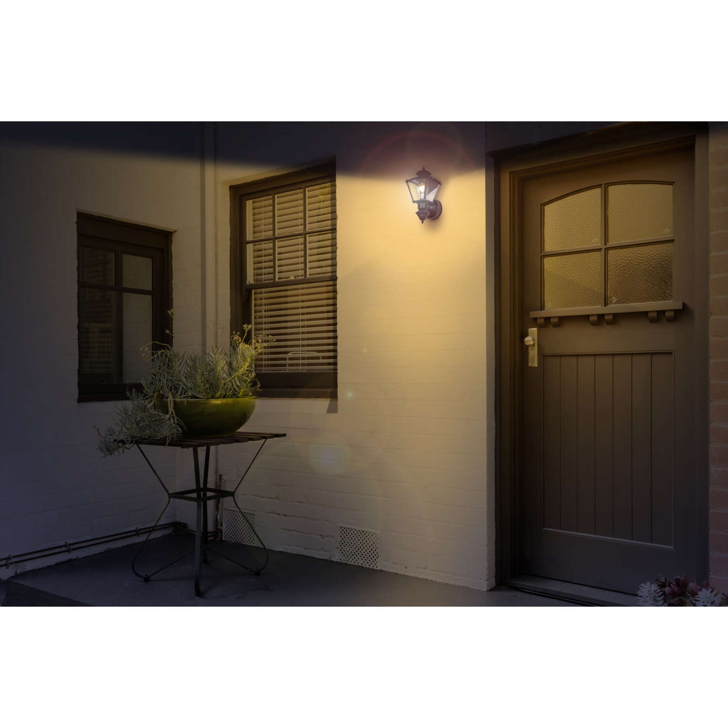 Heath Zenith Black Motion-Sensing Incandescent Wall Lantern