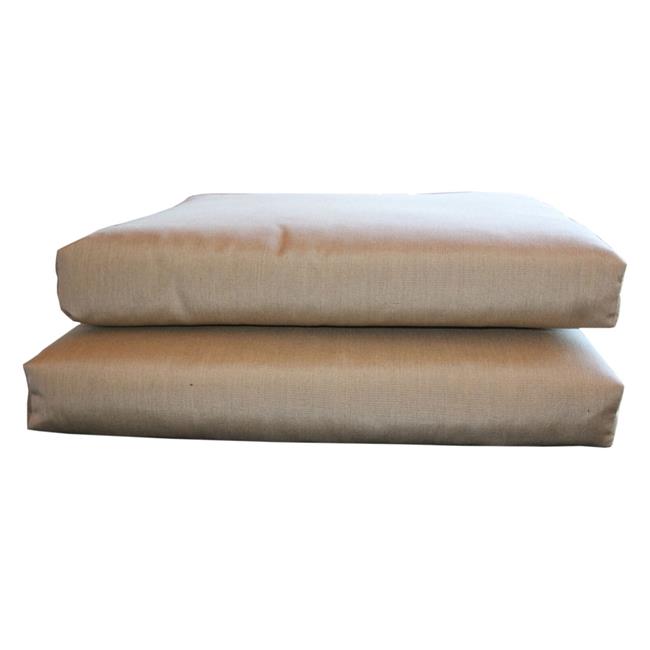 20 x 18 x 3 in. Sunbrella Designer Knife Edge Fabric Seat Cushions Set&#44; Canvas Heather Beige - Pack of 2