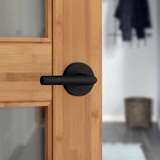 Kwikset Milan Matte Black Passage HallCloset Door Lever 720MILRDT5146ALRCS