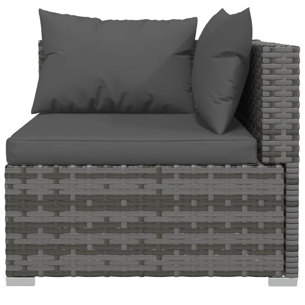 vidaXL Patio Lounge Set Outdoor Sectional Sofa Set Table Garden Poly Rattan