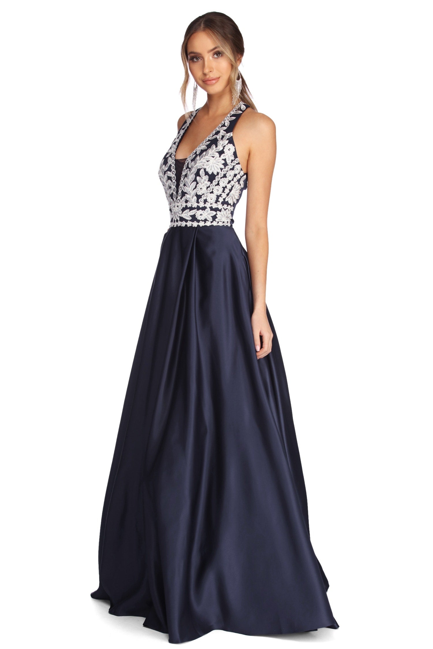 Maddie Formal Embellished Halter Ball Gown