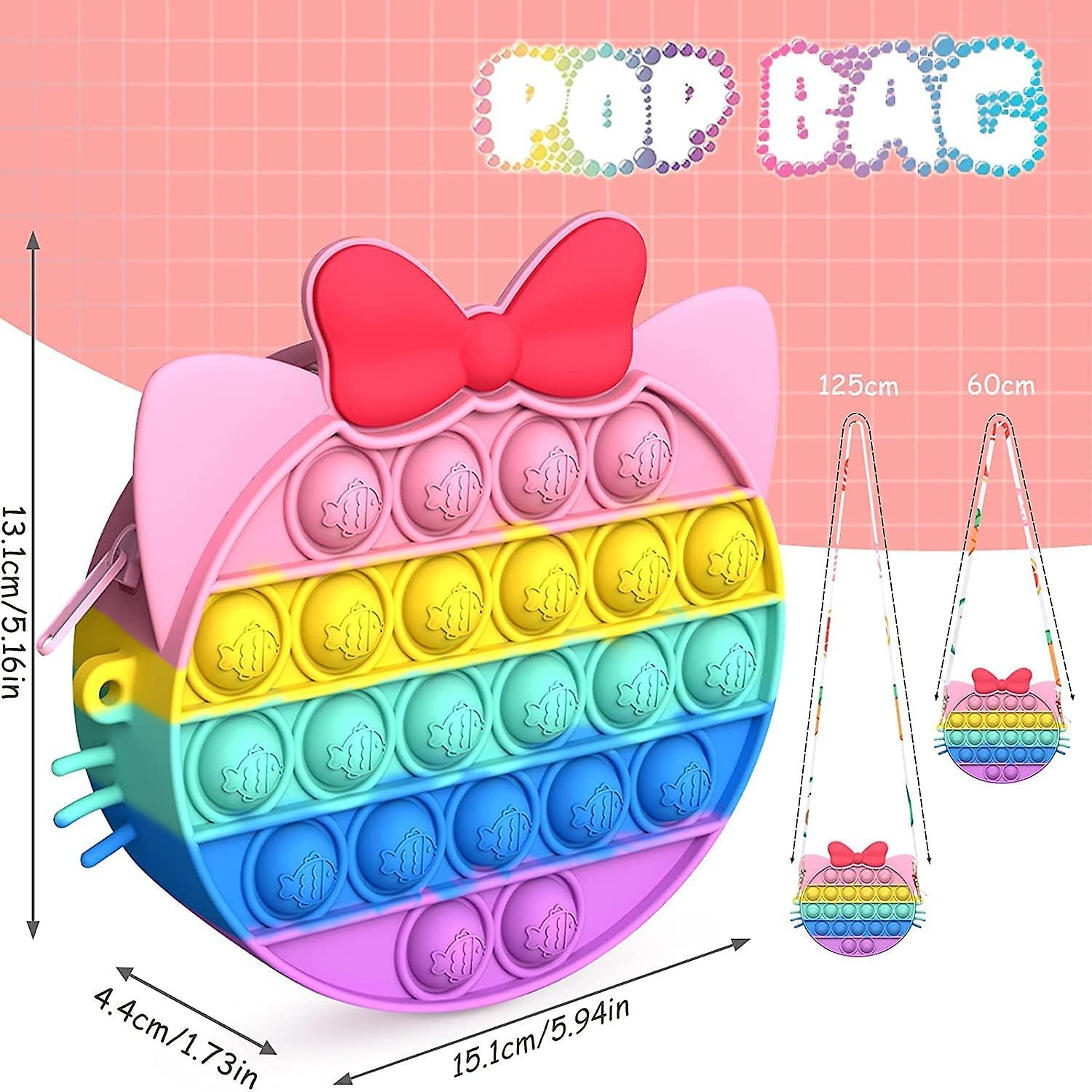 Pop Bag It Sensory Fidget Toy， Creative Cat Shape Poppet Handbag， Pop Shoulder Bag For Girls And Women， Pop Fidget Bag， Push Pop Purse Bags， Lovely Si