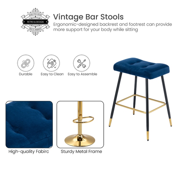 Iiana Vintage Counter and Bar Stool with Footrest - 18.90 x 13.39 x 26.34 inch