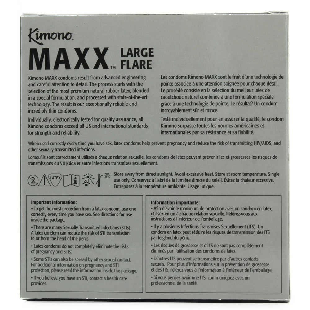 Kimono MAXX Large Flare Condoms in 24 Pack