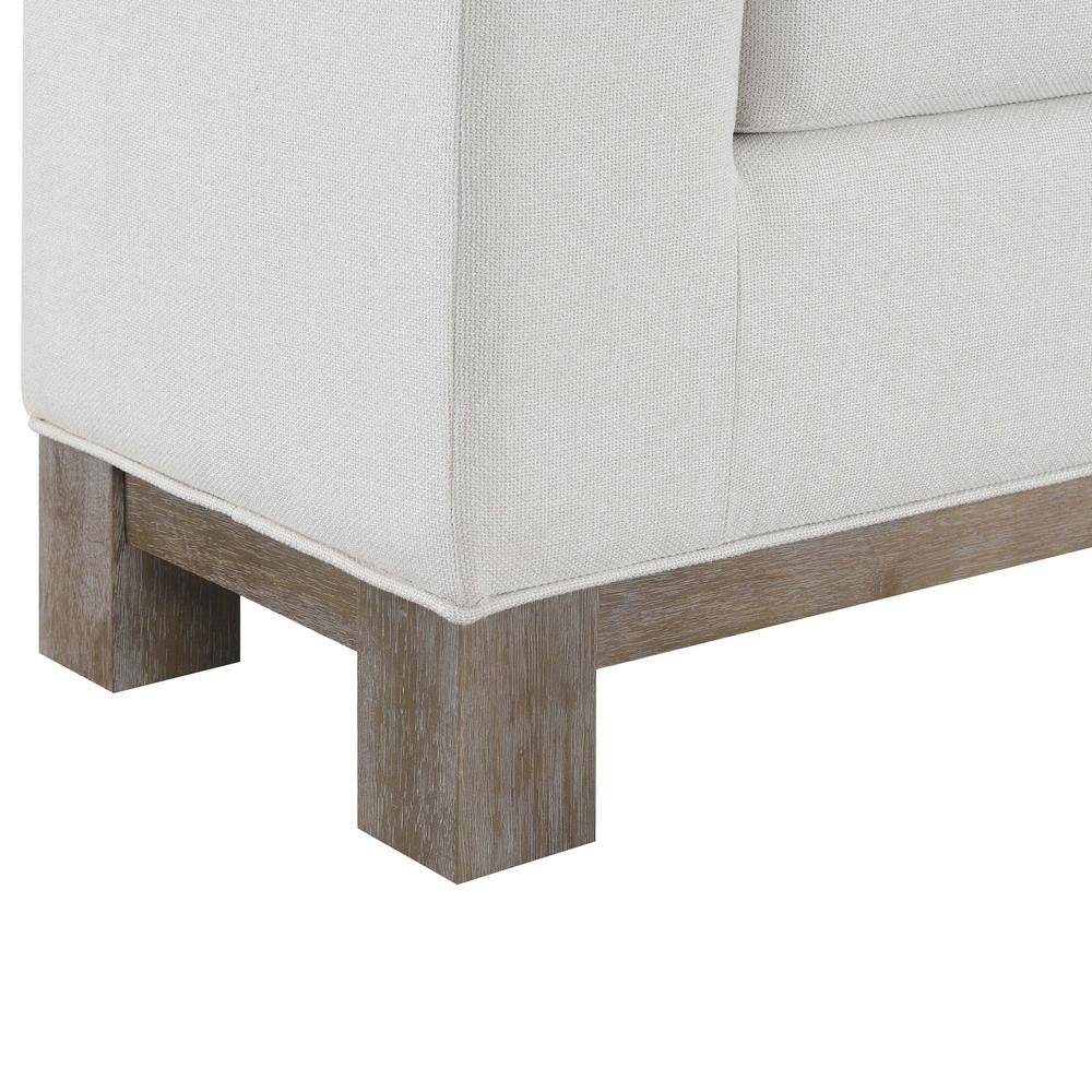 DEVON  CLAIRE Remi Ivory 73 in. Wide Stain-Resistant Fabric Upholstered King Bedroom Bench BR-RB08-IVY-K