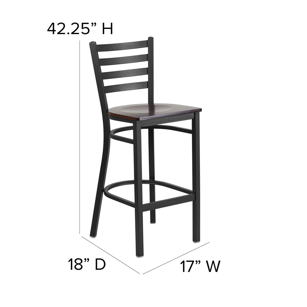 Ladder Back Metal Restaurant Barstool   17\