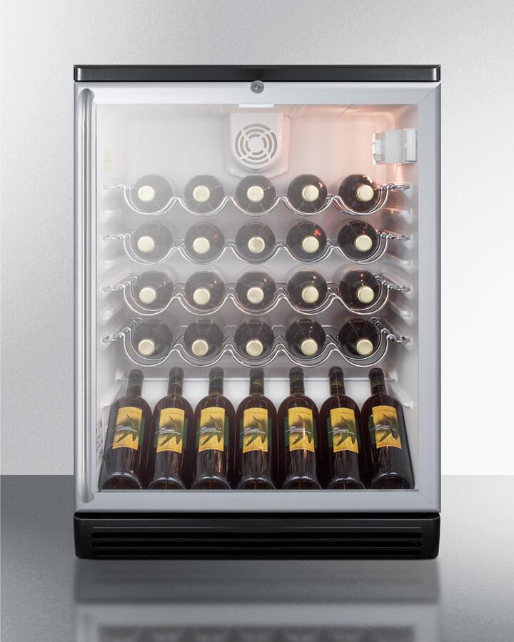 Summit Commercial SWC6GBLSH 24 Inch Brushed Aluminum Wine Cooler