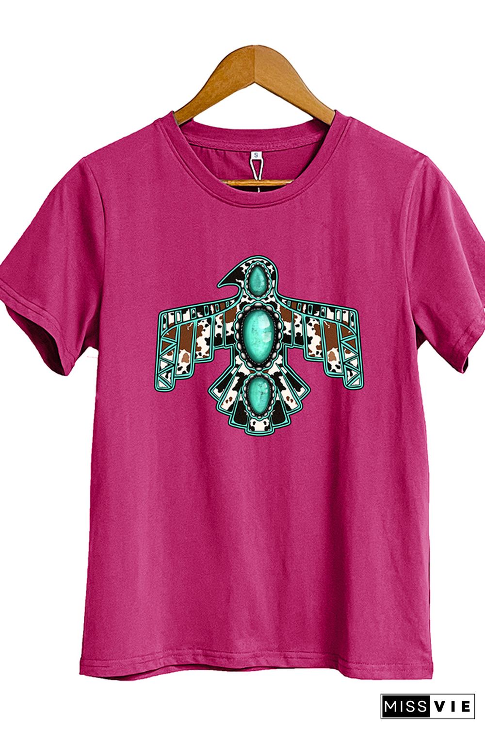 Cowhide Turquoise Thunderbird Graphic T-Shirt Wholesale