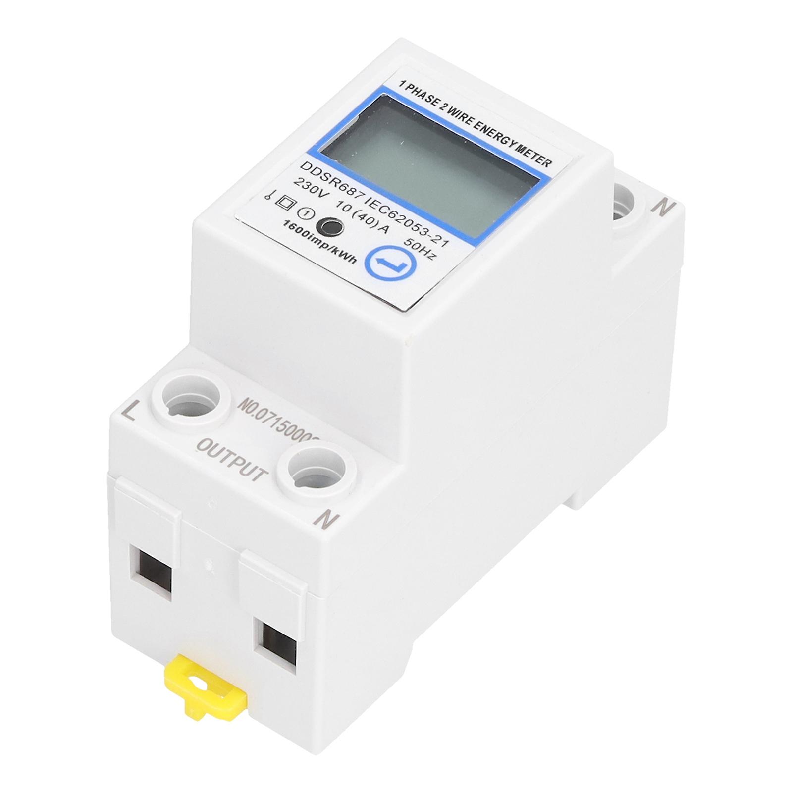 1 Phase 2 Wire Energy Meter Multifunctional Lcd Digital Display 2p Din Rail Electric Meter For Home