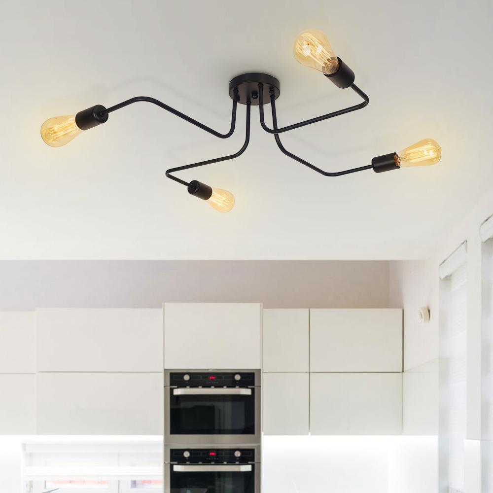 4-Light Sputnik Linear Semi-Flush Mount