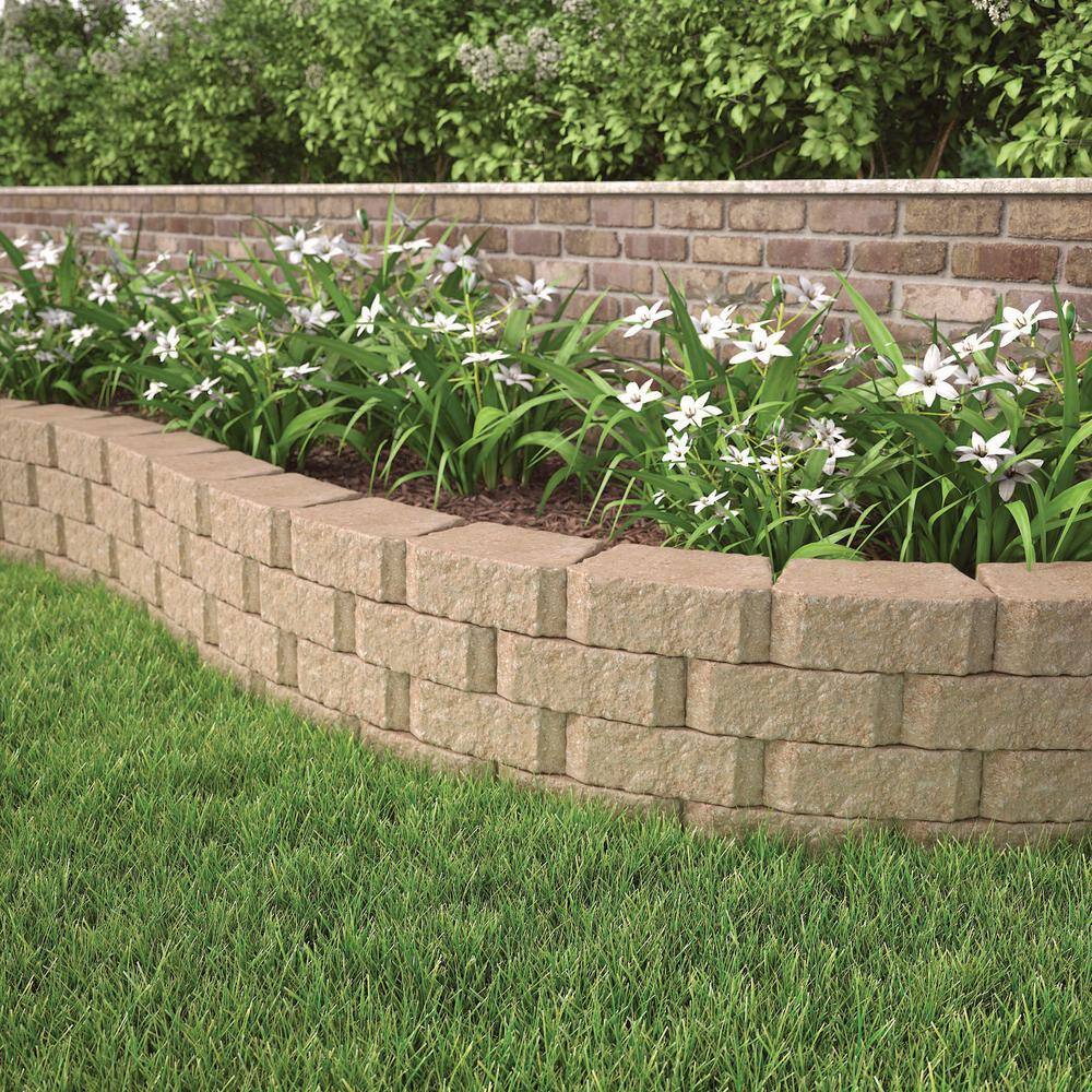 Pavestone 4 in. H x 11.63 in. W x 6.75 in. L Light Almond Retaining Wall Block (144 Pieces 46.6 Sq. ft. Pallet) 81180