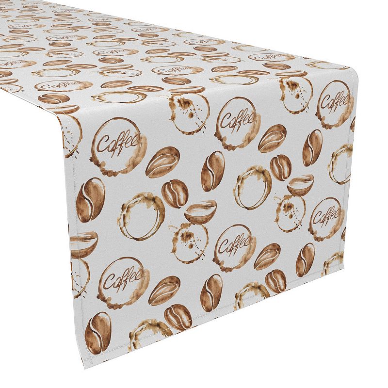 Table Runner， 100% Polyester， 12x72， Coffee Shop Print