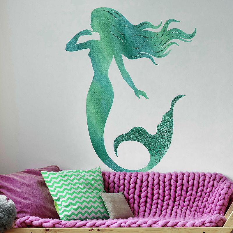 RoomMates Glitter Mermaid Peel and Stick Wall Decals