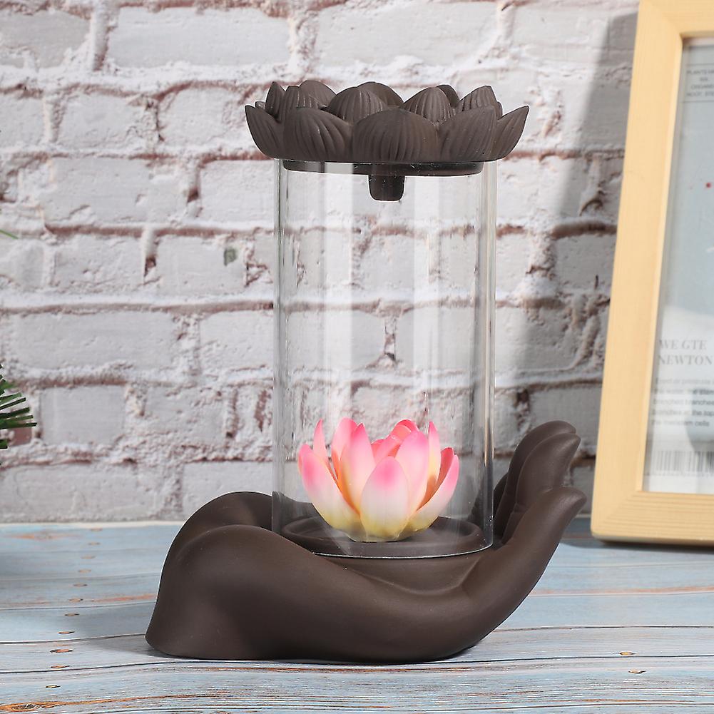 Buddha Lotus Shape Backflow Smoke Incense Burner Censer Holder Home Office Decor Gifts