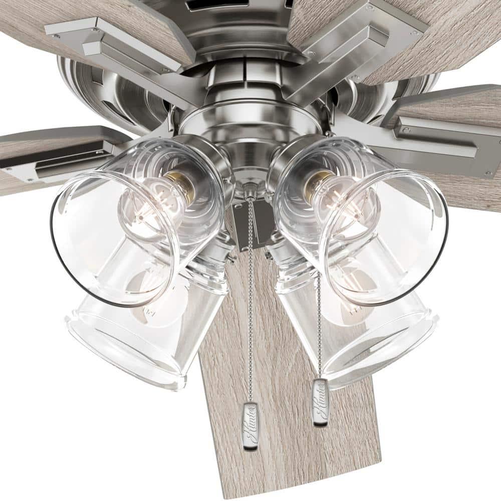 Hunter Beckworth 60 in Indoor Brushed Nickel Ceiling Fan with Light Kit