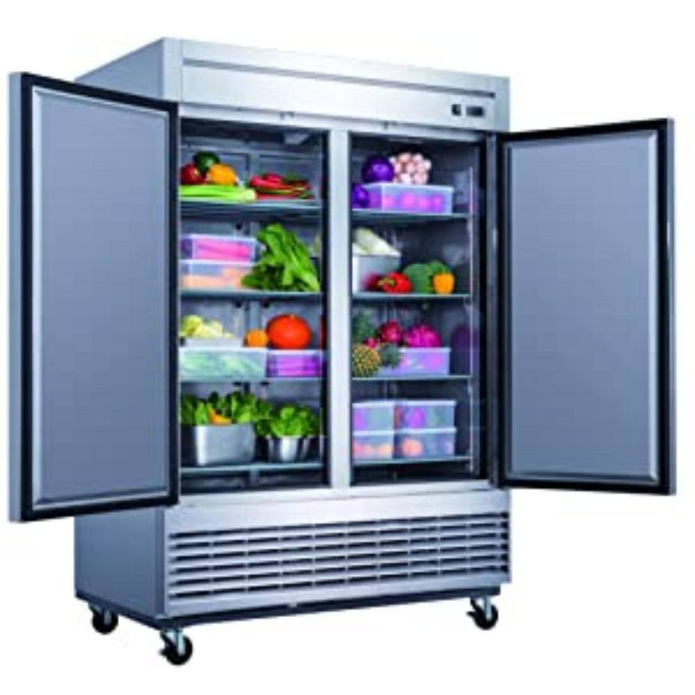 Cooler Depot 55in 47cu.ft. Commercial Auto-Defrost Upright 2 Door Refrigerator in Stainless Steel DXXD55R