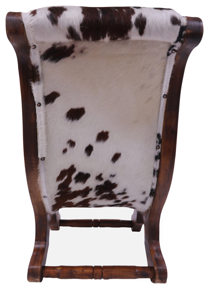 Reclaimed Wood Hair On Cowhide Handcrafted Chair C201 FC   Rustic   Armchairs And Accent Chairs   by Manhattan Rugs  Houzz