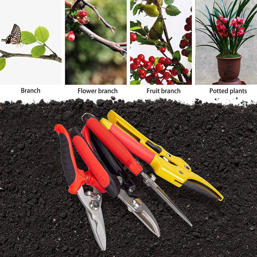 4-Piece Professional Bypass Pruners Set Garden Tools Set B07ZLRGW84