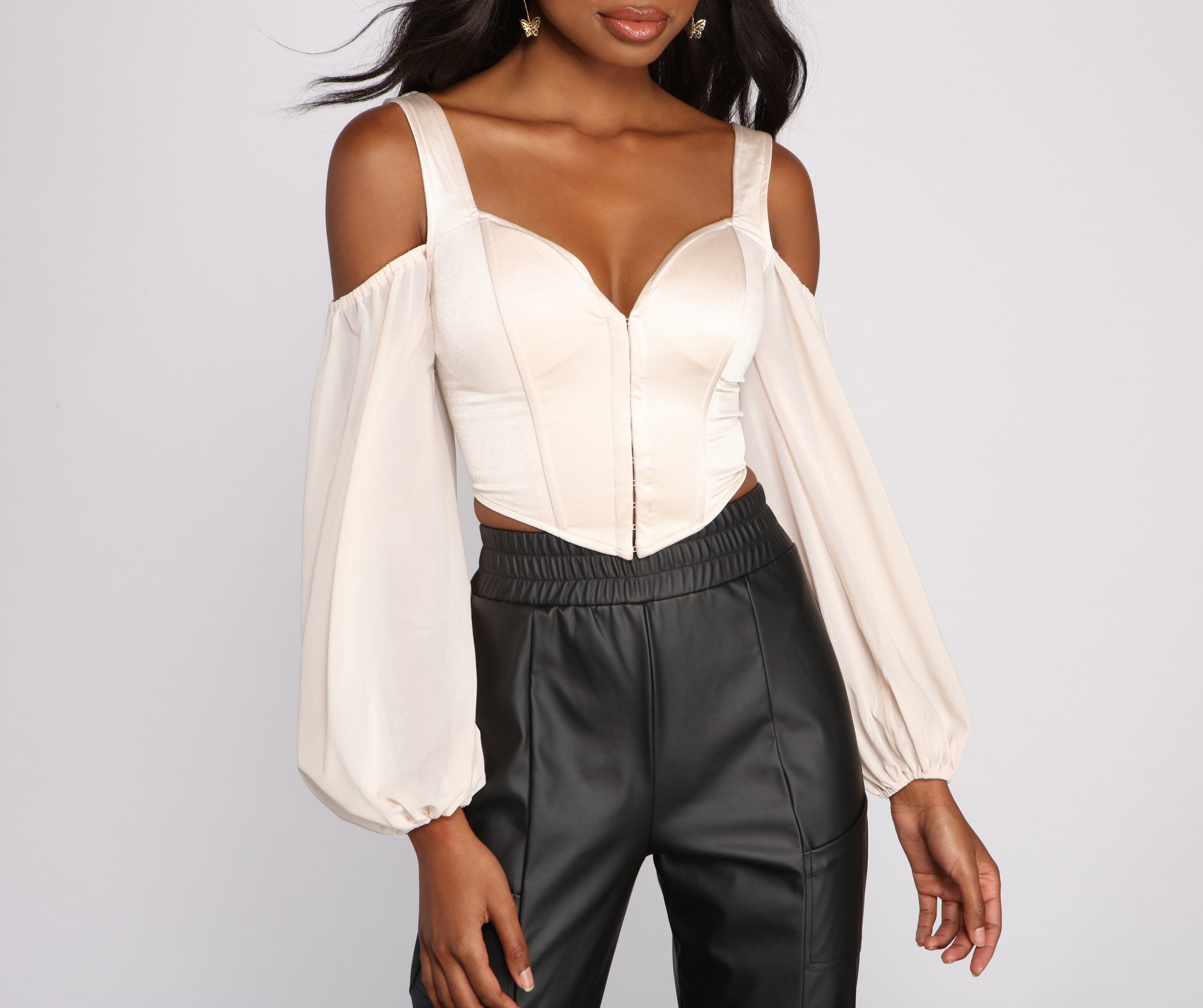 Feelin' Luxe Satin Corset Crop Top