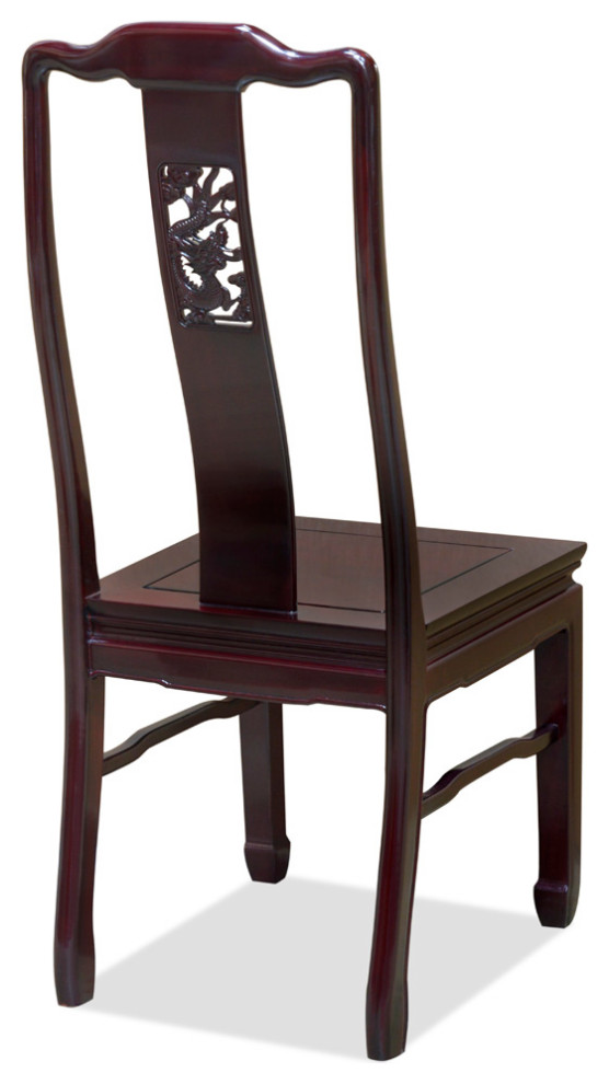 Dark Cherry Rosewood Dragon Oriental Chair   Asian   Dining Chairs   by China Furniture and Arts  Houzz