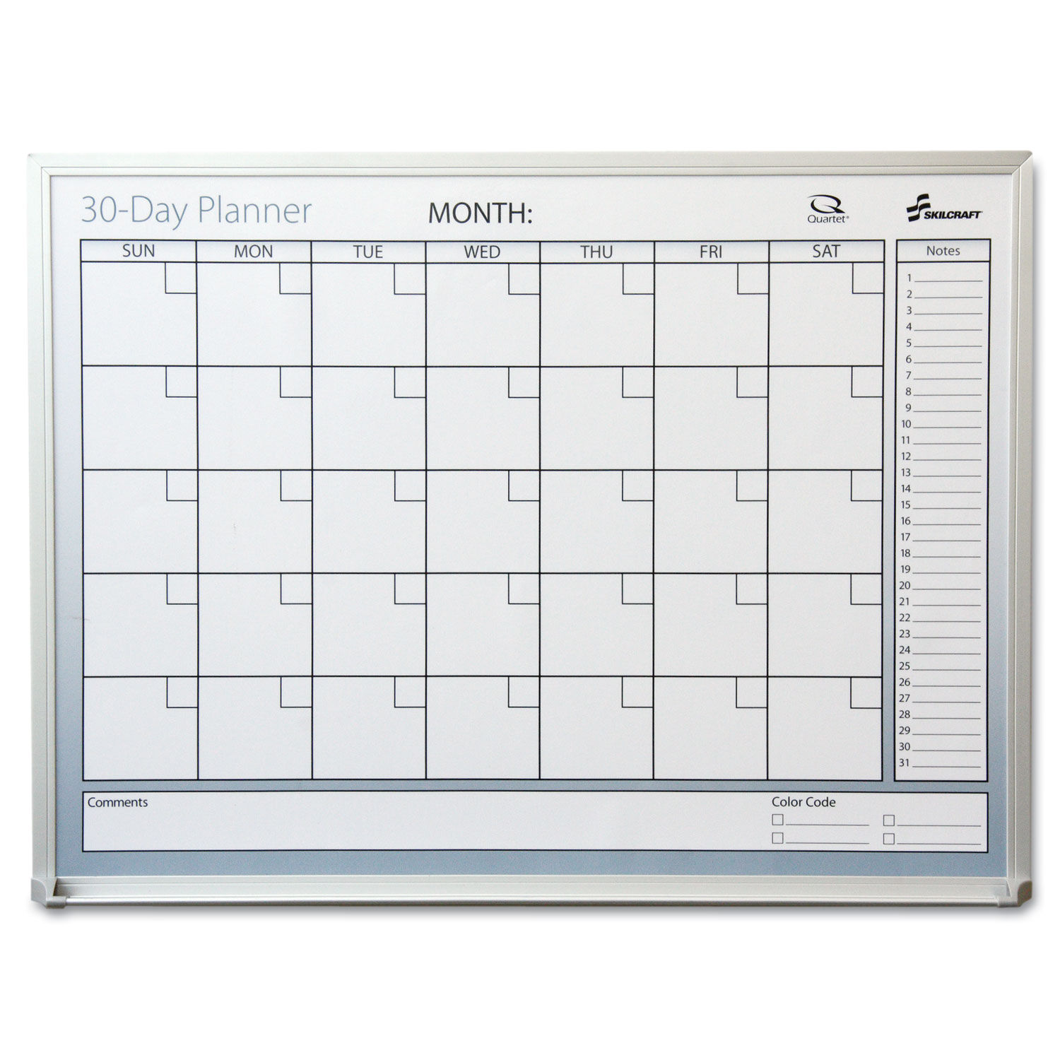 SKILCRAFT Quartet Dry Erase 30-Day Planner by AbilityOneandreg; NSN2239896