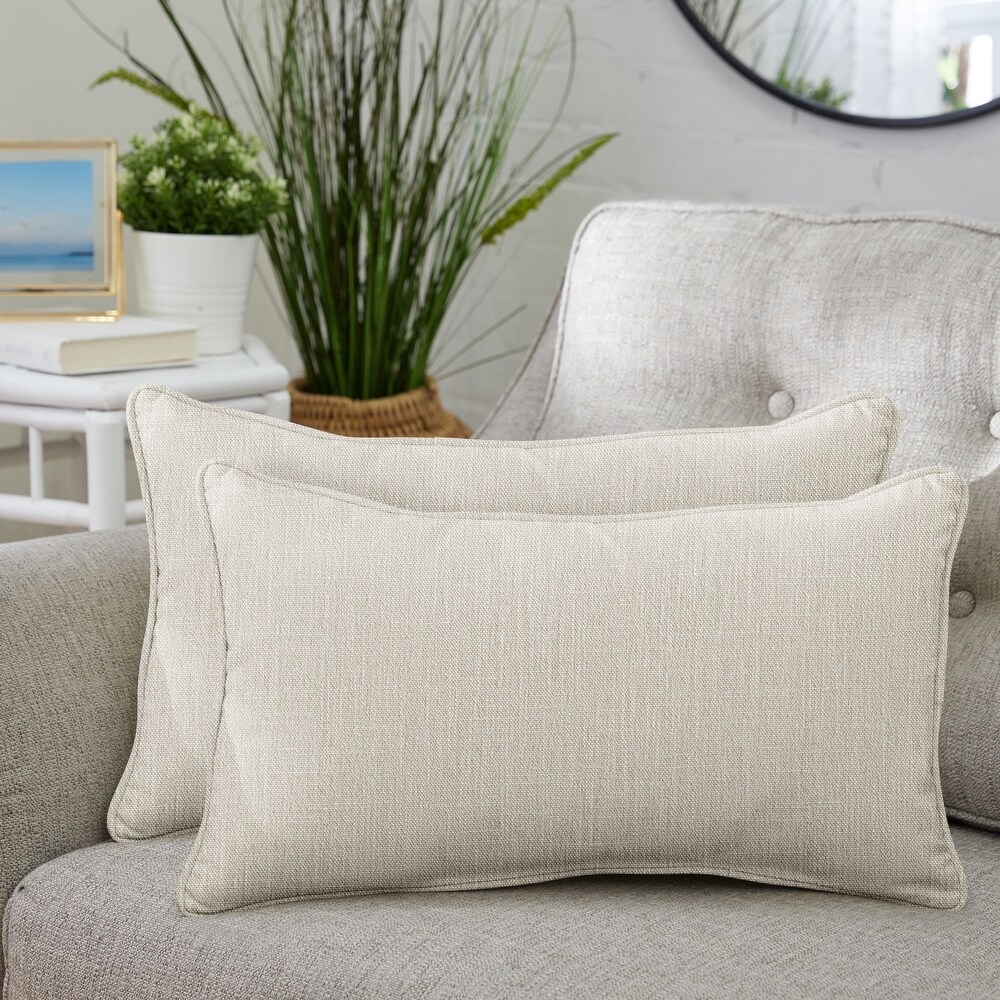 Sorra Home Corded Linen Texture Pillows (Set of 2)