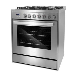 Cosmo 30 in. 5.0 cu. ft. Single Oven Gas Range with 5 Burner Cooktop and Heavy Duty Cast Iron Grates in Stainless Steel COS-305AGC