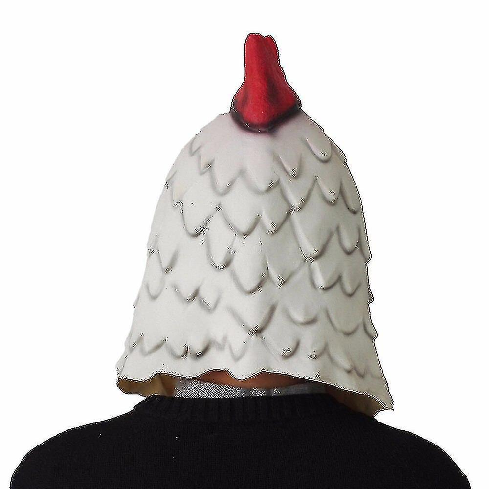 White Latex Rooster Adults Mad Chicken Cockerel Mask Halloween Scary Funny Masquerade   Mask Party M