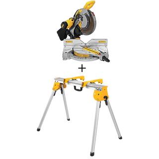 DW 15 Amp Corded 12 in. Double Bevel Compound Miter Saw and Heavy-Duty Work Stand DWS716W725B