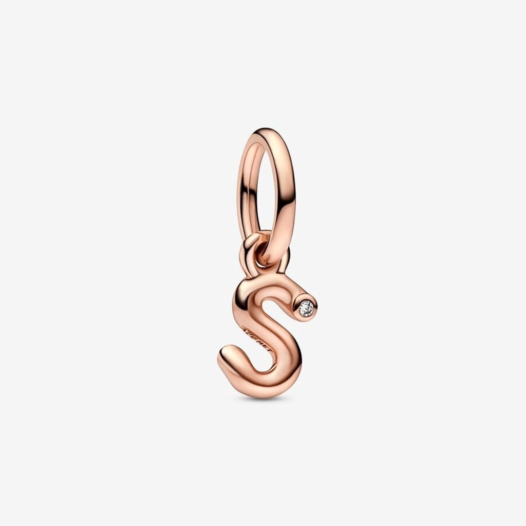 PANDORA  Letter S Script Alphabet Dangle Charm